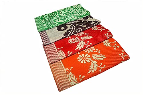 Image of Multi Purpose Plastic Rectangular Floor Mat Chatai (Multicolor, Multidesign) Pack of 1 Piece (4 feet x 6 feet)