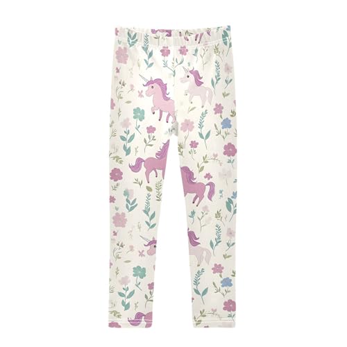 Girls' Leggings Cute Unicorns Flowers Kids Yoga Tights Pants 1 Pack 20861666