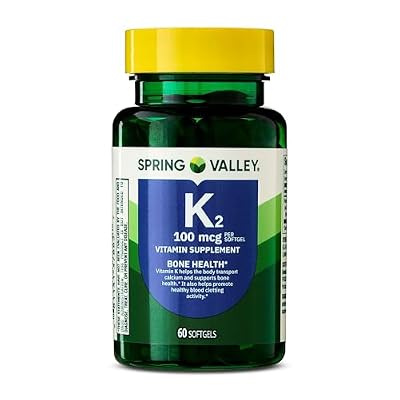 Spring Valley Vitamin K2 100mcg- 60 softgels (Pack of 1), Set by Basket Goods
