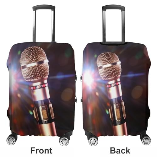 Karaoke Microphone Luggage Cover, Washable Elastic Suitcase Cover Protector Fit 18-32 Inch Luggage3