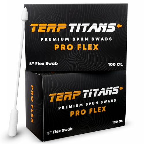 TerpTitans Pro Flex 2-Pack (100ct Boxes) | Flexible 5-inch Cotton Swabs | Barrel Tip For Max Absorption and Fine Point Tips For Tight Spaces
