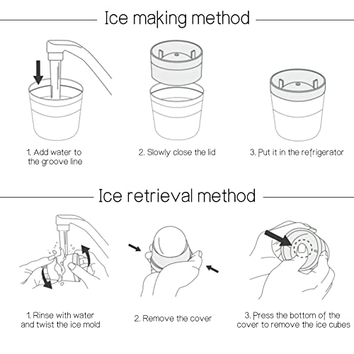 Ice Ball Maker, Set Of 4 2.5 Inch Ice Spheres Mold,Round Ball Ice Cube Mold For Whiskey Cocktails Juice Beverages Bourbon,Old Fashioned Clear Ice Cube Mold Silicone Freezer Press(White,Blue&Pink) #TOP2