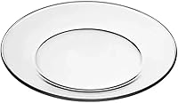 Libbey Crisa Moderno 10.5-Inch Clear Glass Dinner Plates, Set of 12 - Dishwasher Safe for Everyday Use