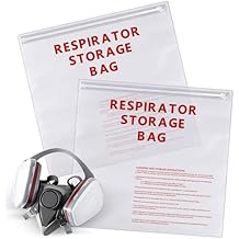 2 Pcs Respirator Storage Bag with Upgraded Zipper 15.35" x 16" Respirator Mask Storage Bag Large 10 Mil Thick Respirator Bag, Clear
