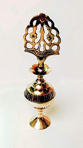 S.S TRADERS Yellow Brass Surmedaani with Unique and Attractive Look Brass Emboss Surmedani A Traditional Item and Gift for all Occasion (kharbooza)