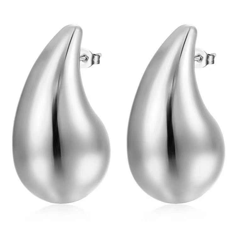 Yohong Orecchini a Goccia Oro, Orecchini a Goccia d'acqua, 18k Chunky Orecchini Gioielli, Anallergici Donna Orecchini Goccia Oro Gioielli Ipoallergenici Regalo