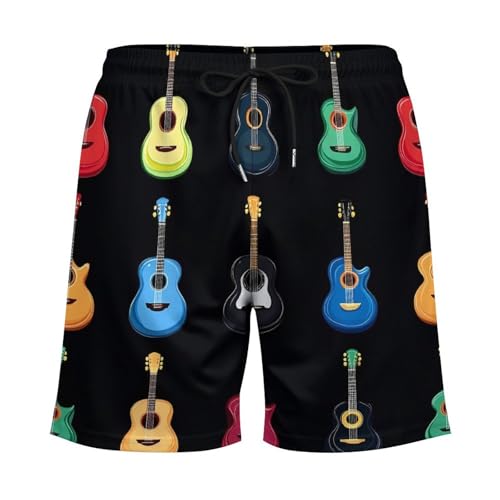 Music Guitar Mens Swim Trunks with Compression Liner Quick Dry Board Beach Shorts4