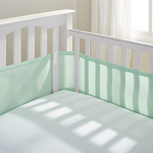 Image of BreathableBaby Breathable Mesh Liner for Full-Size Cribs, Classic 3mm Mesh, Mint Green (Size 4FS Covers 3 or 4 Sides)