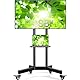 Perlegear TV Ständer Rollbar für 32-85 Zoll Plasma/LCD/LED Fernseher bis zu 60kg, Mobiler TV Ständer mit Rollen mit Tablett, TV Ständer Höhenverstellbar Max VESA 600x400mm