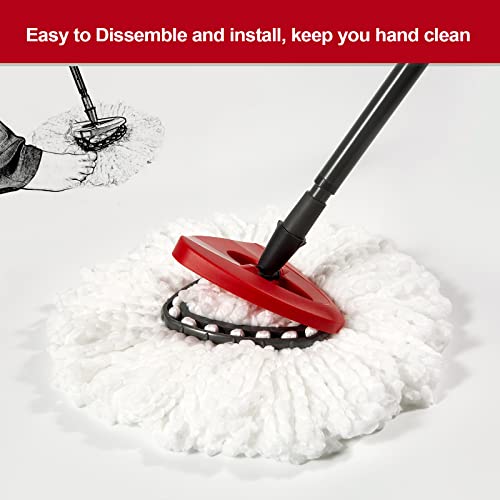 [3 Pack] Mop Replace Heads, Spin Mop Refill Heads Replacements Compatible With O Cedar 1-Tank System- Easy To Replace, Microfiber, Machine Washable #TOP3
