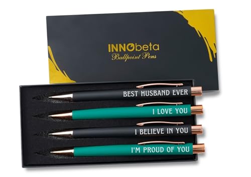 Stylo à bille pour homme InnoBeta : lot de 4 stylos drôles pour l'écriture et le bureau