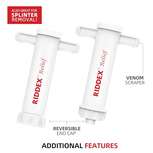 RIDDEX Relief Bug Bite Suction Tool - Natural & Chemical Free Insect Bite Itch Relief for Bug Bee and Fly Stings, Reusable, Great for Camping, Hiking and Travel, Mosquito bite Relief Treatment 2 Pack