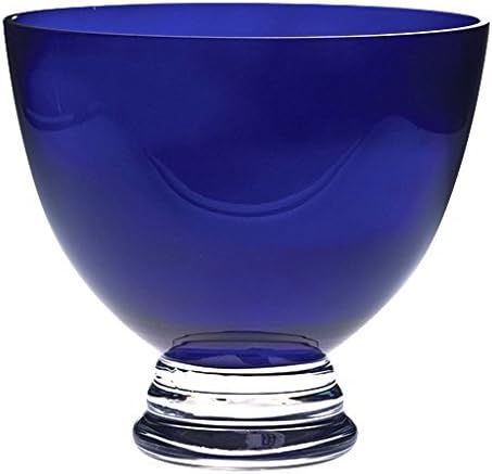 Barski Beautiful Handmade Glass Round Footed Bowl, Cobalt, , 9.5"D (9.5 Inches Diameter), Made in Europe