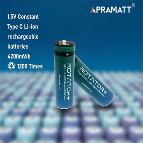 Image of Rotator+ AA Type-C Li-ion Rechargeable Batteries, 4200mAh, 1.5V, Pack of 4