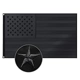 Koyatti All Black American Flag 3x5 ft,Embroidered Stars,Sewn Stripes,Brass Grommets Large Black...