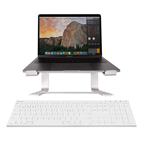 Macally Wireless Bluetooth Keyboard and Laptop Stand, Ultimate Duo
