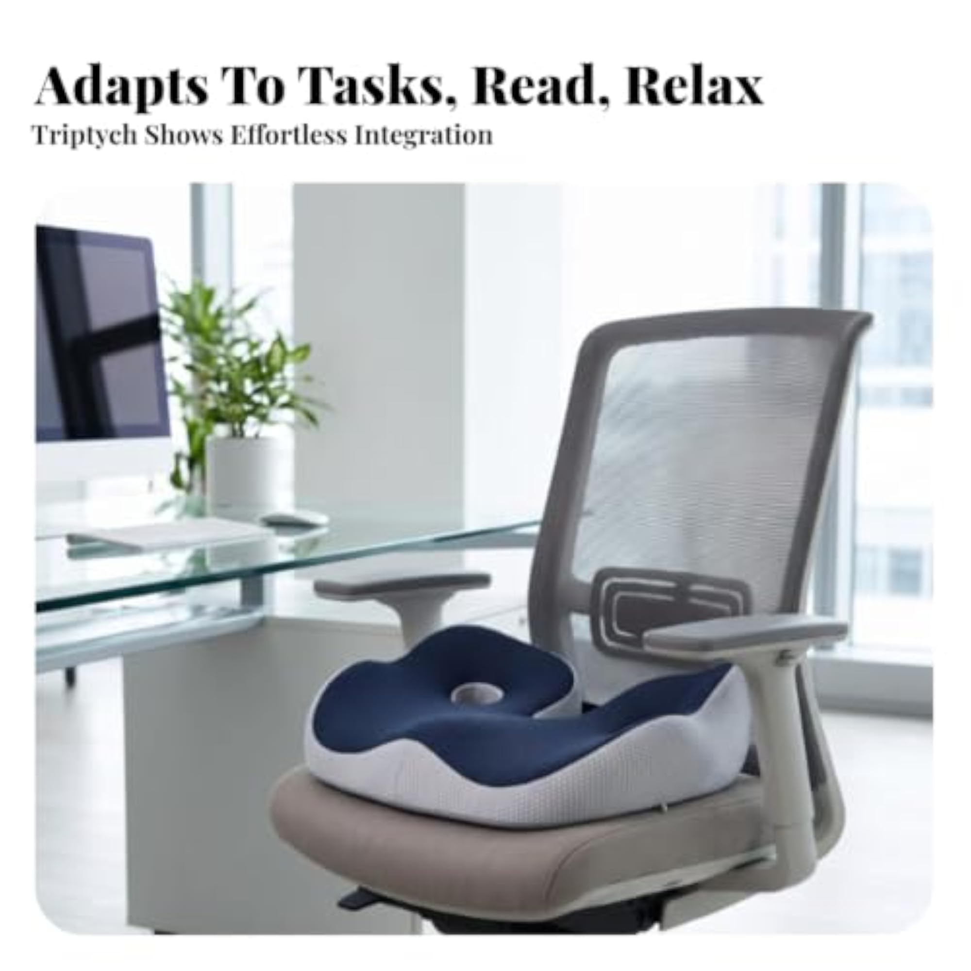 Ergonomic Memory Seat Cushion for Comfortable Office Seating