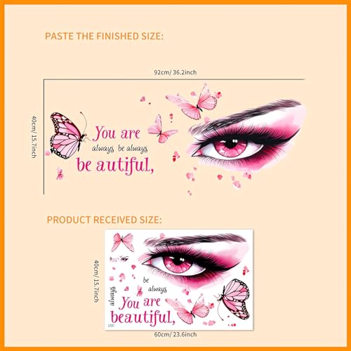 Vinilo decorativo mariposa ojos rosa sacinora miniatura 3