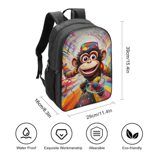 Mochila escolar de dibujos animados 3D Monkey para niños de primaria 2