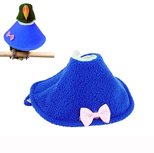 Zjwp Adjustable Bird Parrot Tapered Collar, Bird Anti-Bite Collar Recovery Collar, Help Wound Healing(M, Blue) #TOP1
