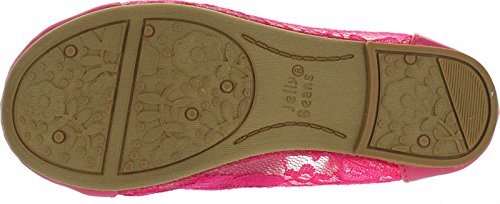Jelly Beans Poss Kid's Big Girl Fashion Mesh Bow Ballet Flat Shoes,Fuchsia,24