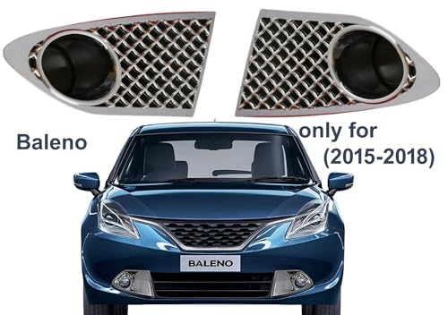 Image of BuBu Car Silver Plated Chrome Fog Light Cover for Maruti Baleno (2015-2018)