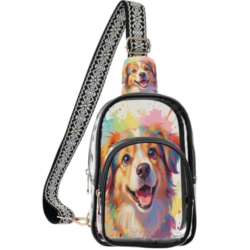 Bolso cruzado transparente con cremalleras suaves y un bolsillo oculto de alta seguridad