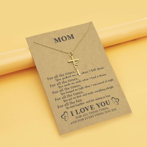 Cross Necklace Gift for Her, Religious Pendant for women, for birthday or Any Special Occasion from, Faith Necklace with Message Card2