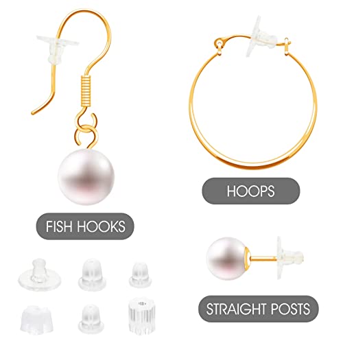 Giantree 600Pcs Silicone Earring Backs For Studs, Clear Soft Earring Backings Safe Rubber Earring Backs Replacement Kit For Fish Hook Earring Studs Hoops(Transparent A) #TOP3