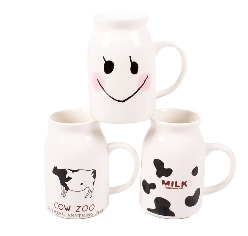Amazon.com: ZaH Milk Bottle Mug Ceramic 8oz Morning Mugs for Home