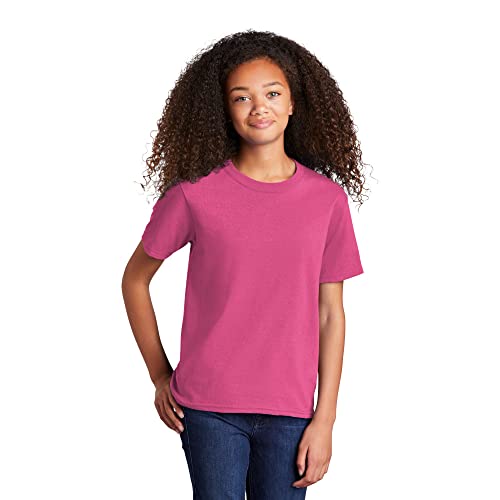 Port & Company Youth Core Cotton Tee Sangria Small3