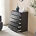 Cubehom Dresser with 5 Drawers, Modern Tall Dresser, Chest of Drawers for Bedroom, Living Room, Hallway, Black