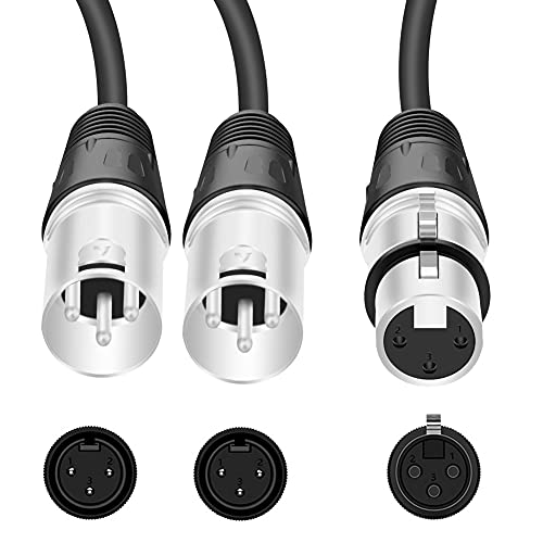 Tan Qy Xlr Splitter Cable, 1 Xlr Female To 2 Xlr Male Patch Y Cable Balanced Microphone Splitter Cord Audio Adaptor, 3 Pin Xlr Jack To 2 Xlr Plugs Adaptor Cord #TOP1