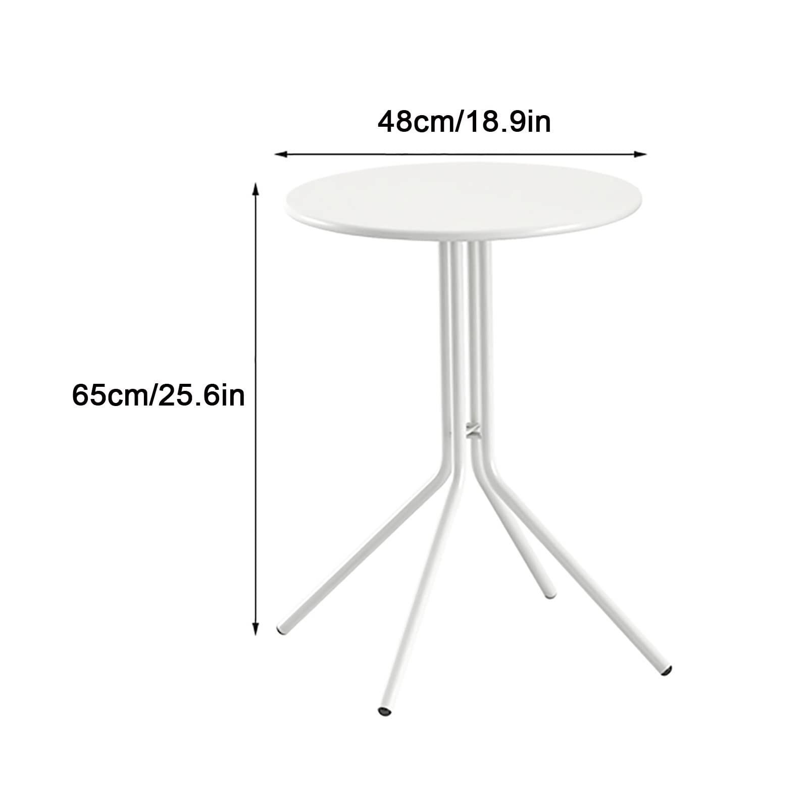 Tavolino Rotondo in Metallo da Patio, Tavolino Comodino, Tavolino Rotondo da Esterno Tavolino in Metallo per Giardino, Soggiorno, Camera da Letto, Balcone (Colore : Giallo, Dimensioni : 48x65cm/18.9