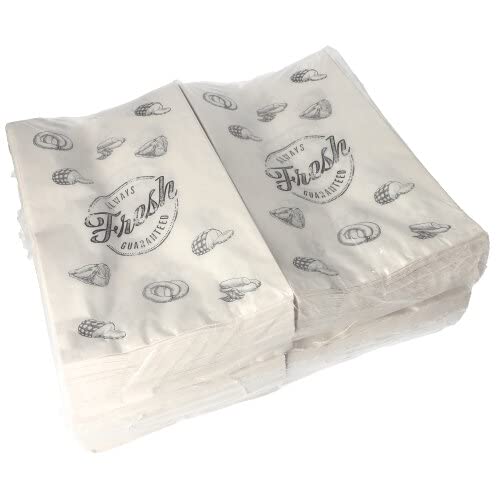PAPSTAR 1000 Fleischerbeutel, Kraftpapier, gefädelt 32 cm x 20 cm x 7 cm Weiss Wurstwaren mit Druck, groß, Sie erhalten 1 Packung, Packungsinhalt: 1000 Stück