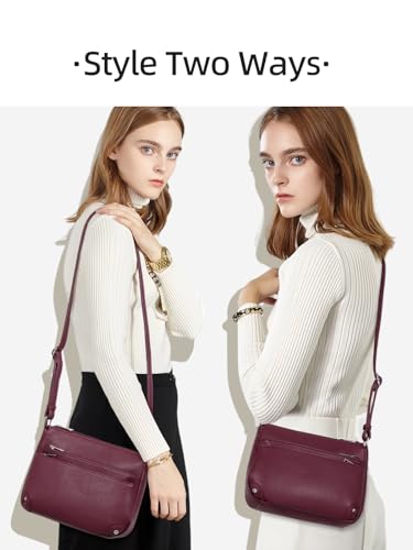 Image of WESTBRONCO Crossbody Bags for Women, Medium Size Shoulder Handbags, Satchel Purse with Multi Zipper Pocket