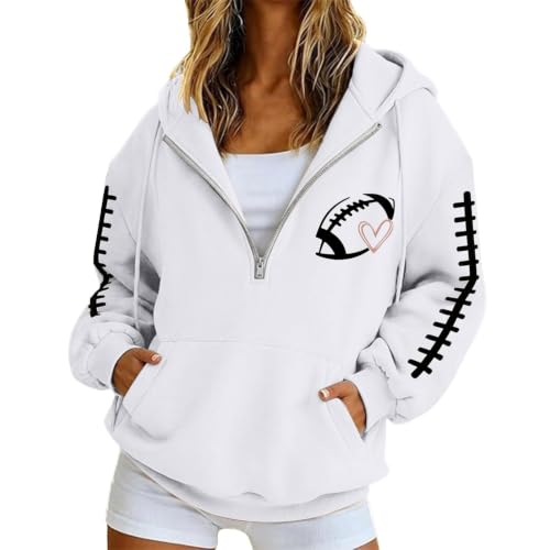 eoeioa Womens Football Mom Sweatshirt College Sweatshirt with Pockets - image 1