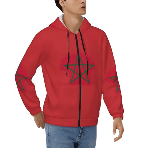 Sweat à capuche zippé Maroc thermique homme chaud et coupe-vent