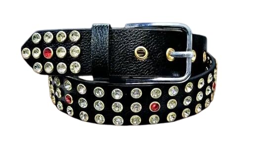 Luxury Diamond Studded Leather Belt for Men, Women, Decorative Design, Fashion Accessory, Gift