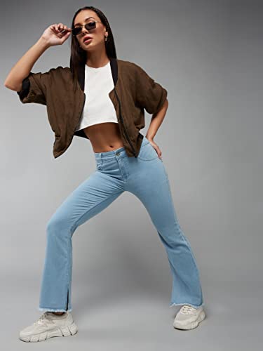 Image of Dolce Crudo Boot Cut High Rise Cropped Jeans for Women