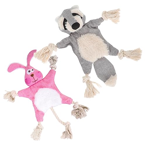 LEDMOMO 2個 子犬のぬいぐるみをはありません 詰め物 つめた きしむ 動物 犬のおもちゃ 嗅ぐ ペットの 犬の 犬用 犬の咀嚼 布