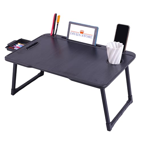 DIVIJA STORE Foldable Wooden Laptop Table | Adjustable Multipurpo...