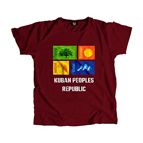 T-shirt république de Kouban pour homme et femme bordeaux confortable