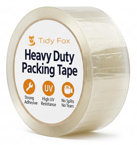 Image of Tidy Fox Cello Tape / 2 Inch x 65 mtr /Pack of 1 / Strong Transparent Packing Tape for Cartons, Shipping & E-Commerce Packaging