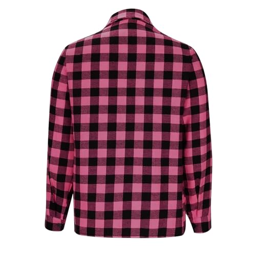 Womens Flannel Shacket Plaid Button Down Long Sleeve Shirts Jacket Fall Outfits Collared Casual Loose Fit Tops3