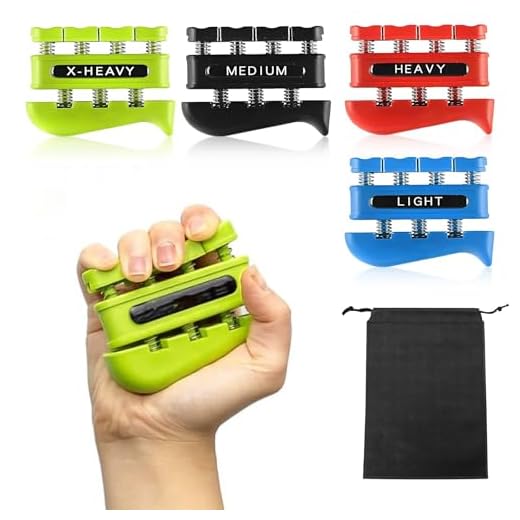 MYLERCT Fortalecedor de Agarre de Mano, 4 Piezas Entrenador de Dedos y Manos, ABS Fortalecer Dedos Mano, con Bolse de Almacenamiento, Ejercicio de Manos, para Atletas e Instrumentistas