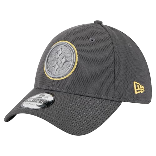 New Era Men's Graphite Pittsburgh Steelers Main 39THIRTY Flex Hat