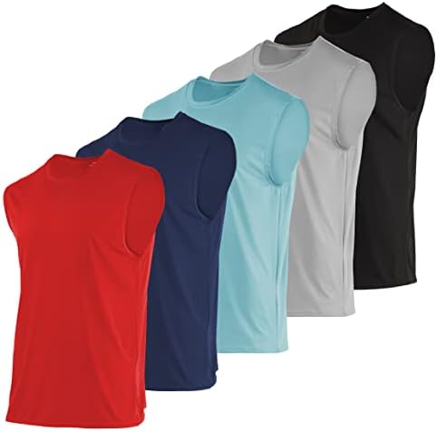 3 & 5 Pack: Men's Dry-Fit Active Athletic Tech Tank Top - Regular and Big & Tall Sizes (S-5XLT)