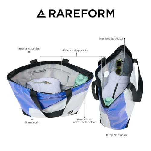 Rareform Large Zippered Blake Tote Bag | One-of-a-Kind, Water-Resistant, Recycled Billboard Vinyl | Color and Pattern Vary3