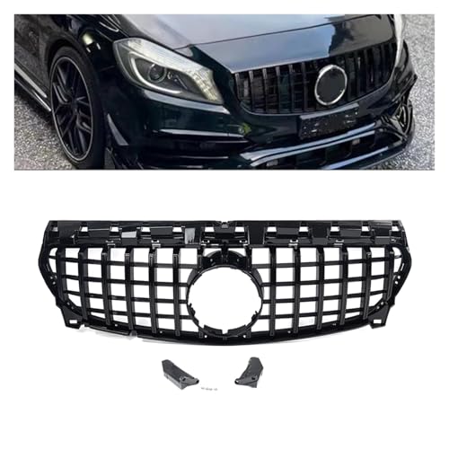 グリル、 GTRスタイル カーフロントバンパー ラジエーターグリル メルセデスベンツ CLAクラス W177 C117 CLA200 CLA250 CLA45AMG 2015 2016 2017 2018 2019対応(Black)